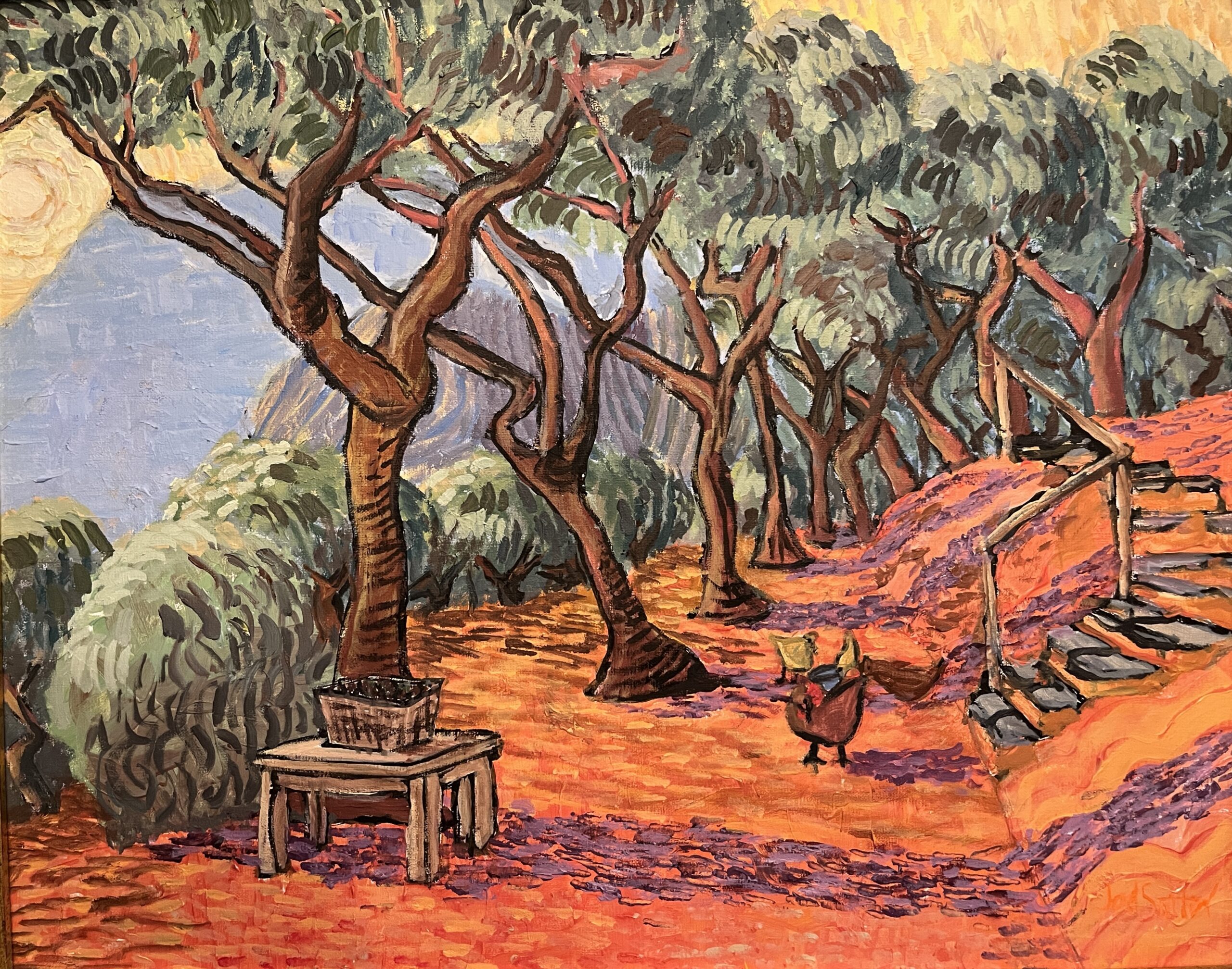 Olives and Chickens at Seravezza (after Van Gogh)