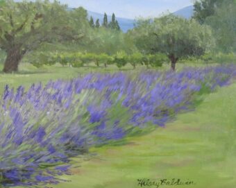 View artwork titled Lavender and Olive Trees