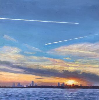View artwork titled Contrails over Boston