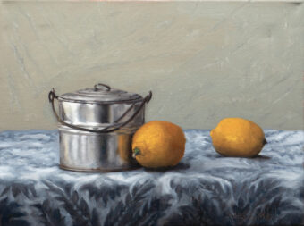 View artwork titled Berry tin with lemons