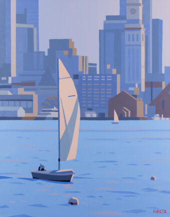 View artwork titled Sunset Sailing in Eastie