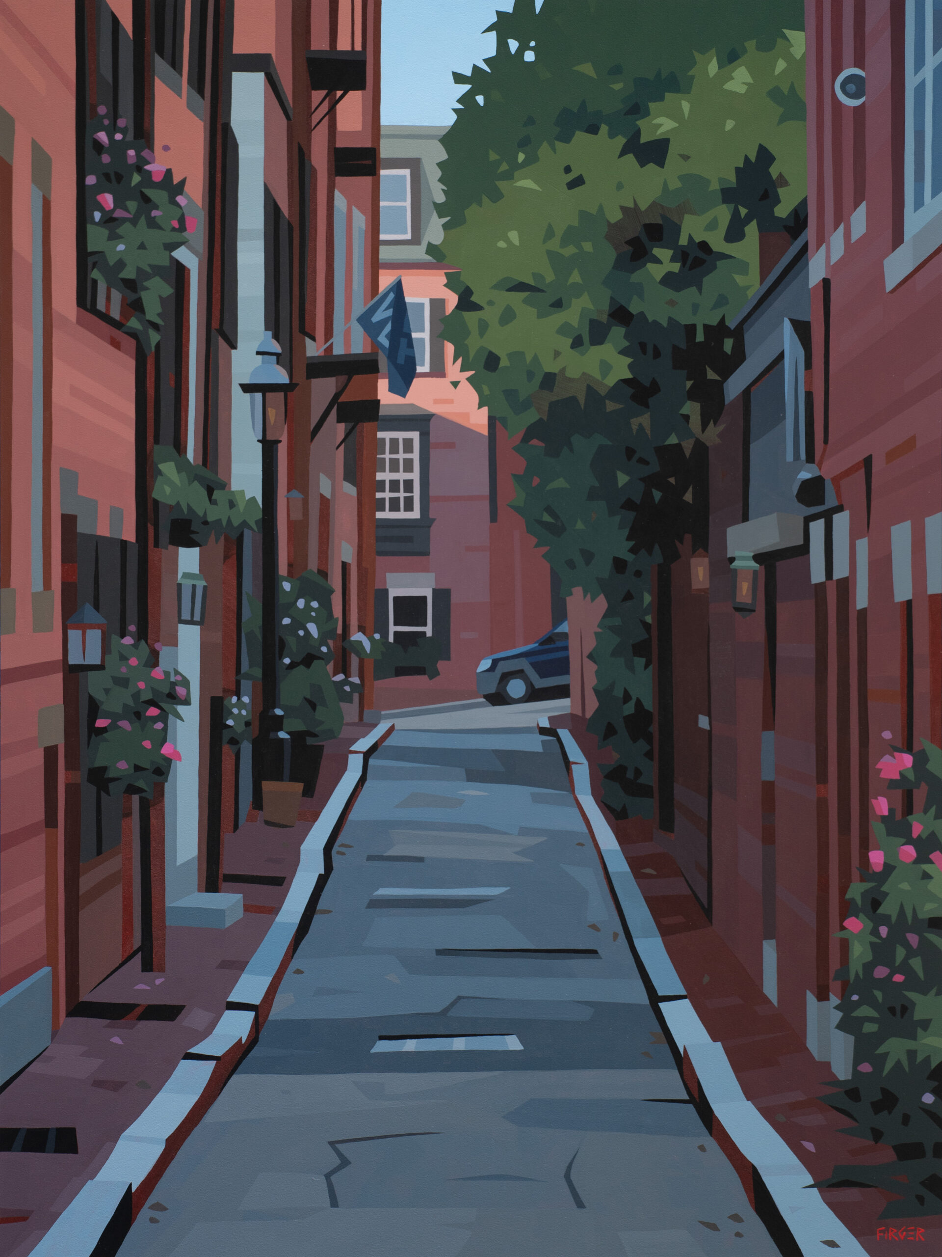 View artwork titled The Other Narrow Street on Beacon Hill