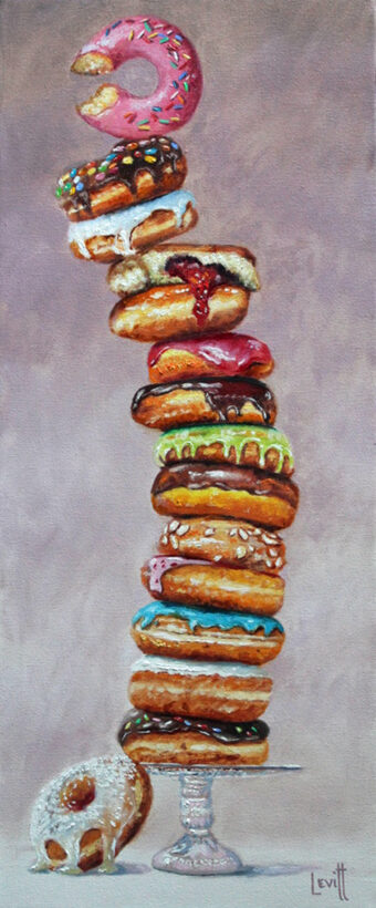 View artwork titled Leaning Tower Of Donuts