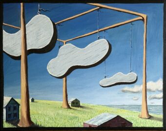 View artwork titled Fake clouds and real clouds.