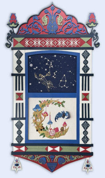 View artwork titled Waxing Snow Moon/Andromeda