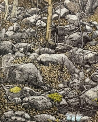 View artwork titled Rocky Hillside