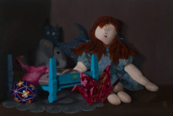 View artwork titled Folded, Glued, Stitched and Dyed