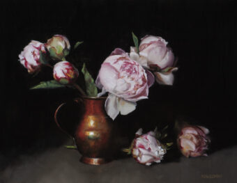 View artwork titled Peonies in Copper Jug
