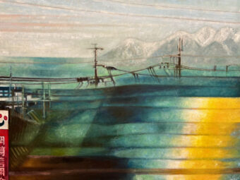 View artwork titled Shinkansen Blur – Yellow and Blue
