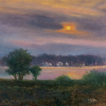 View artwork titled Sunset Bailey Island