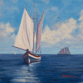 View artwork titled Sailing off Gloucester